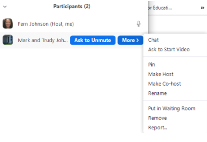 participant options